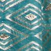 Light Blue Ikat Diamond Patterned Saree with Floral Motifs